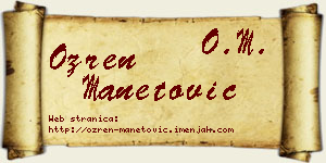 Ozren Manetović vizit kartica